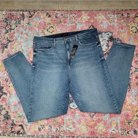 Banana Republic High Rise Skinny Distress Washwell Denim Jeans 34 Tall / 18 Nwt - Picture 2 of 8